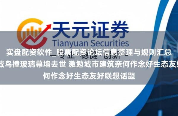 实盘配资软件_股票配资论坛信息整理与规则汇总 西安万象城鸟撞玻璃幕墙去世 激勉城市建筑奈何作念好生态友好联想话题