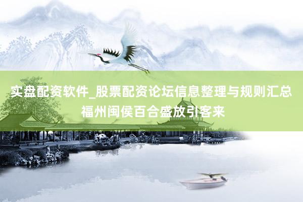 实盘配资软件_股票配资论坛信息整理与规则汇总 福州闽侯百合盛放引客来