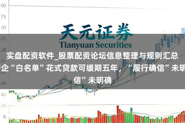 实盘配资软件_股票配资论坛信息整理与规则汇总 房企“白名单”花式贷款可缓期五年，“履行确信”未明确